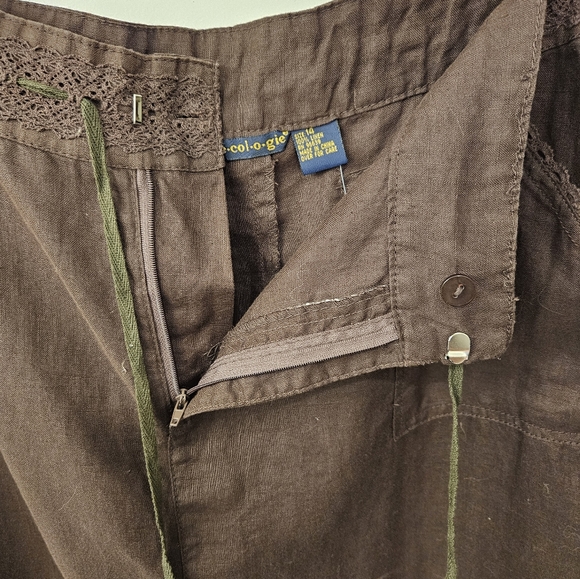 NWT - Linen E•COL•O•GIE Brown Midi Skirt - Size 14 - Picture 6 of 10